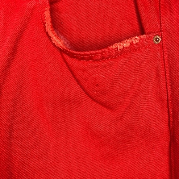 NWT GRLFRD Denim The Linda Pop Crop Jean Red - Picture 3 of 6